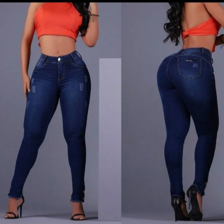 Calça jeans feminina com elastano