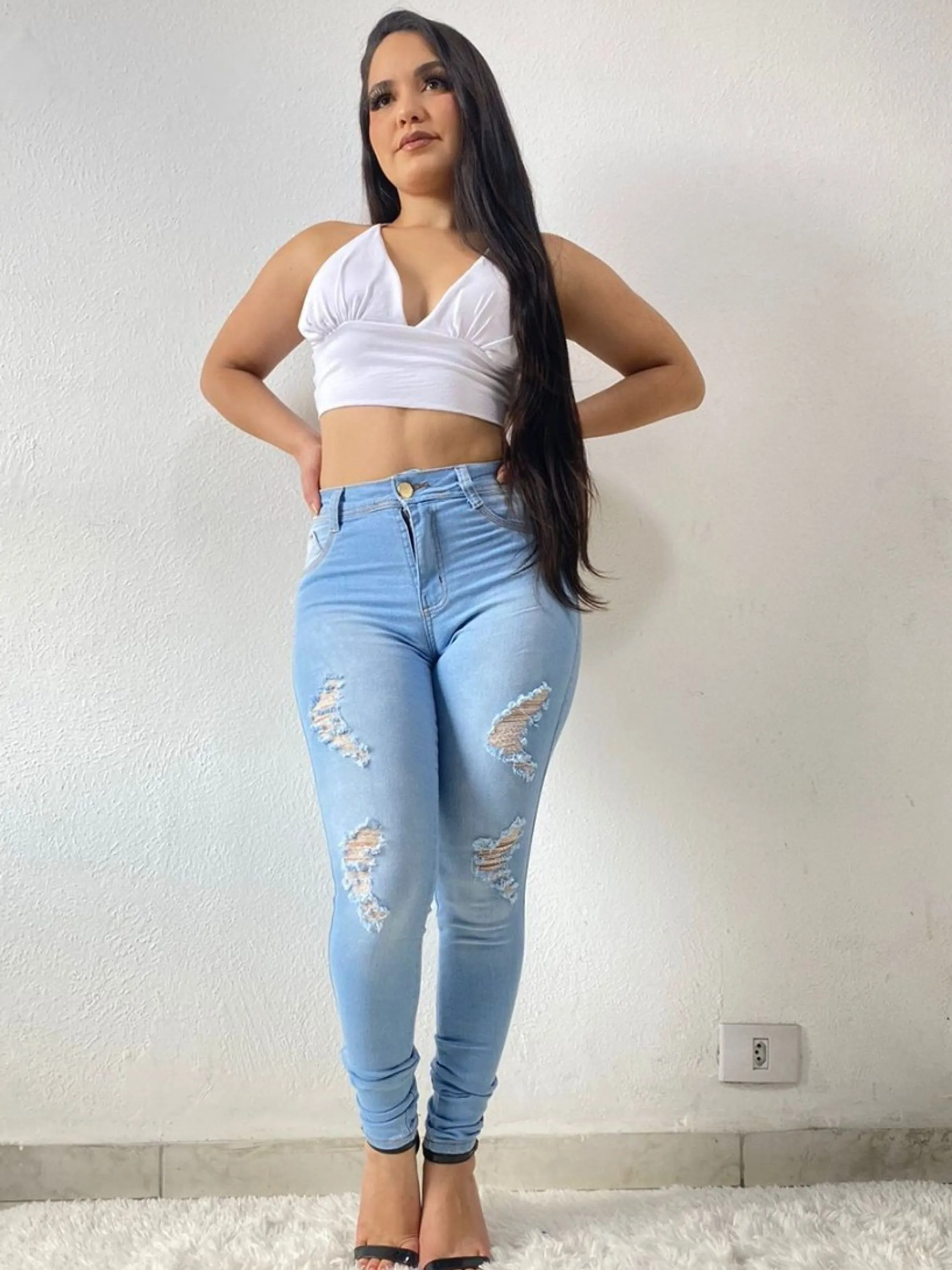 Calça jeans feminina claro