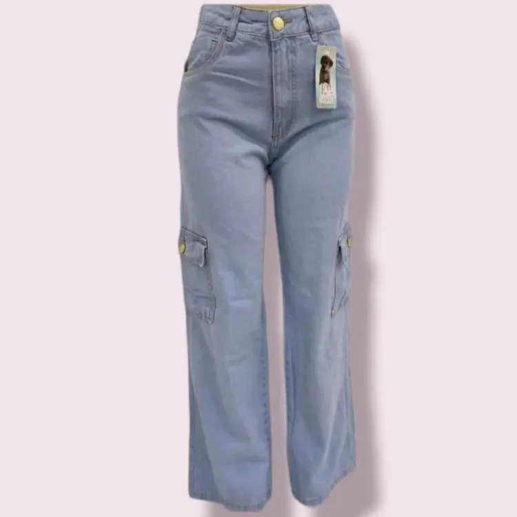 Calça cargo corte reto