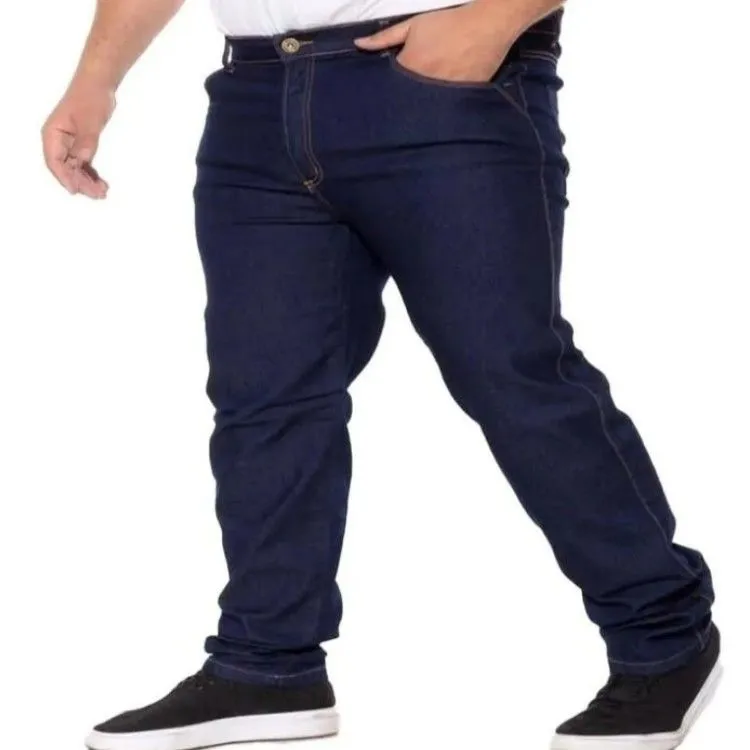 Calça jeans masculino plus