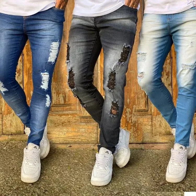 Calça jeans masculino Premium super skyne