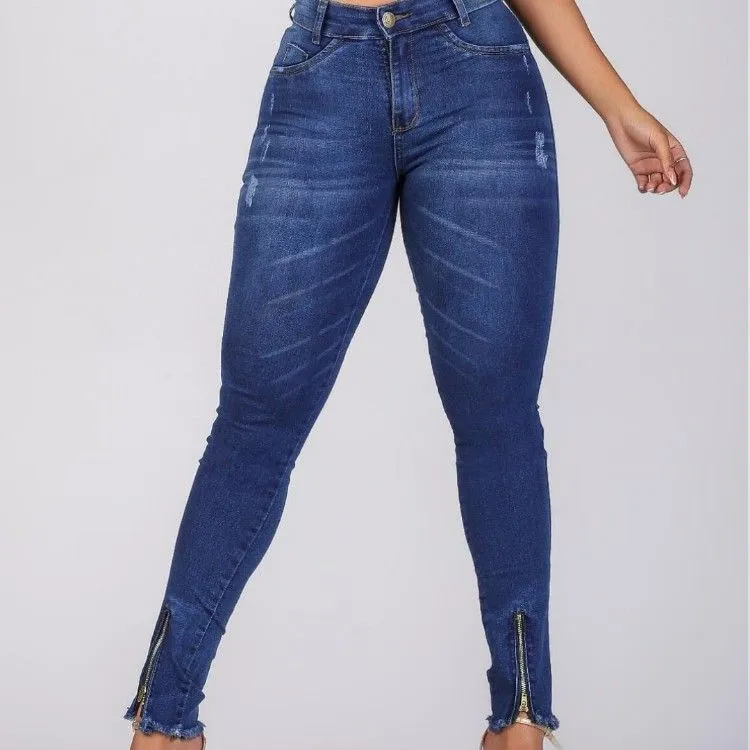 Calça jeans feminina barra jep