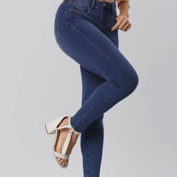 Calça jeans feminina com elastano