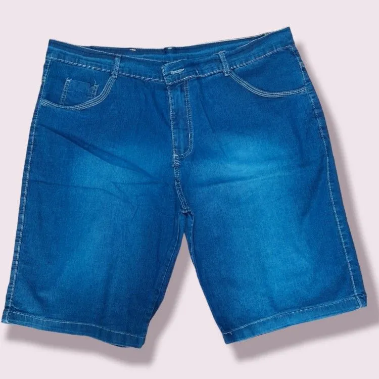 Bermuda jeans masculino tamanho plus