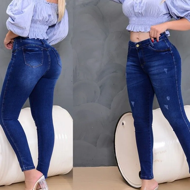 Calça jeans feminina com elastano