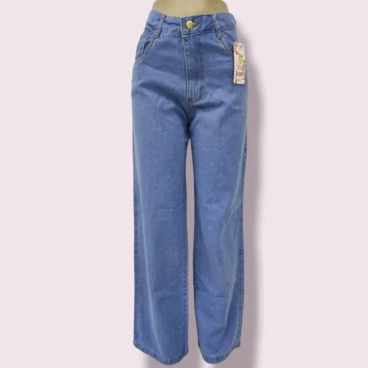 Calça jeans feminina corte reto