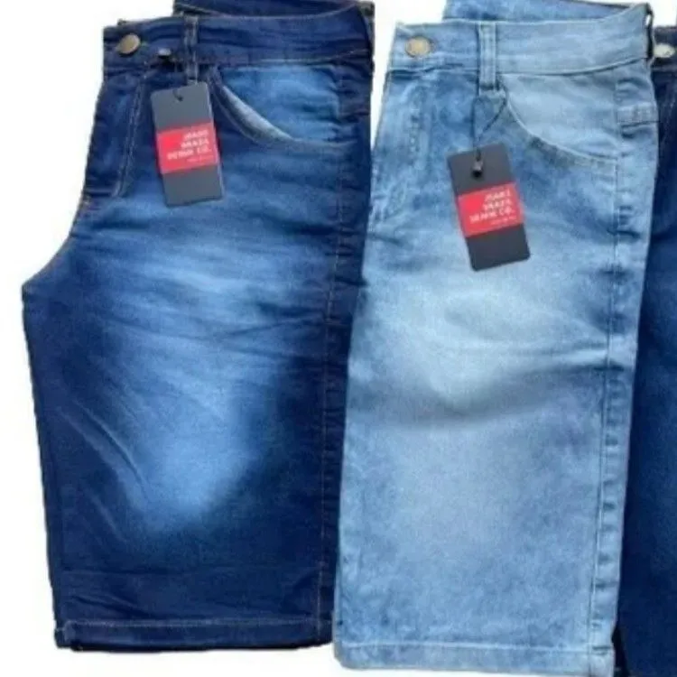 Bermuda jeans masculino com elastano