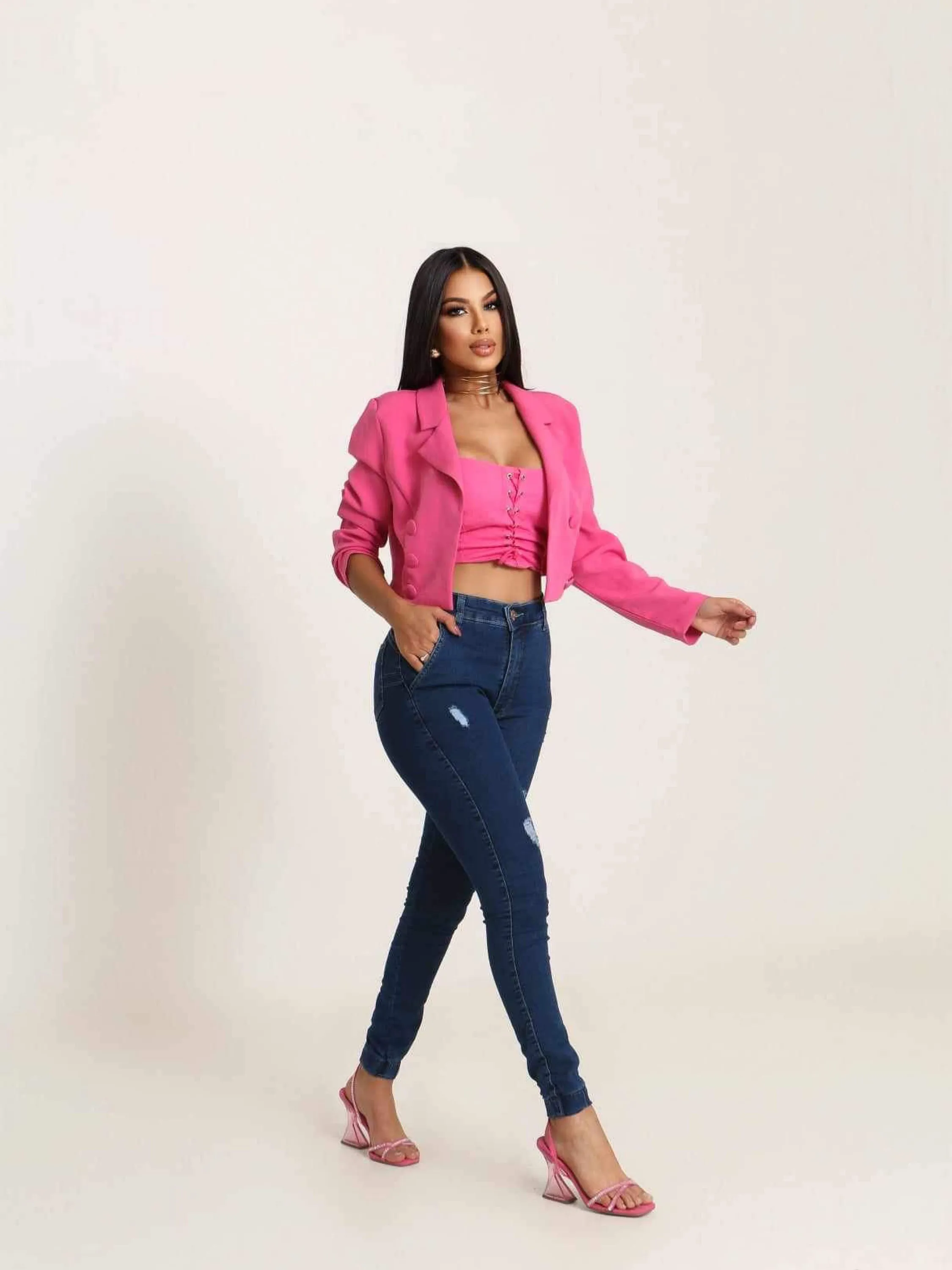 Calça jogger jeans feminina