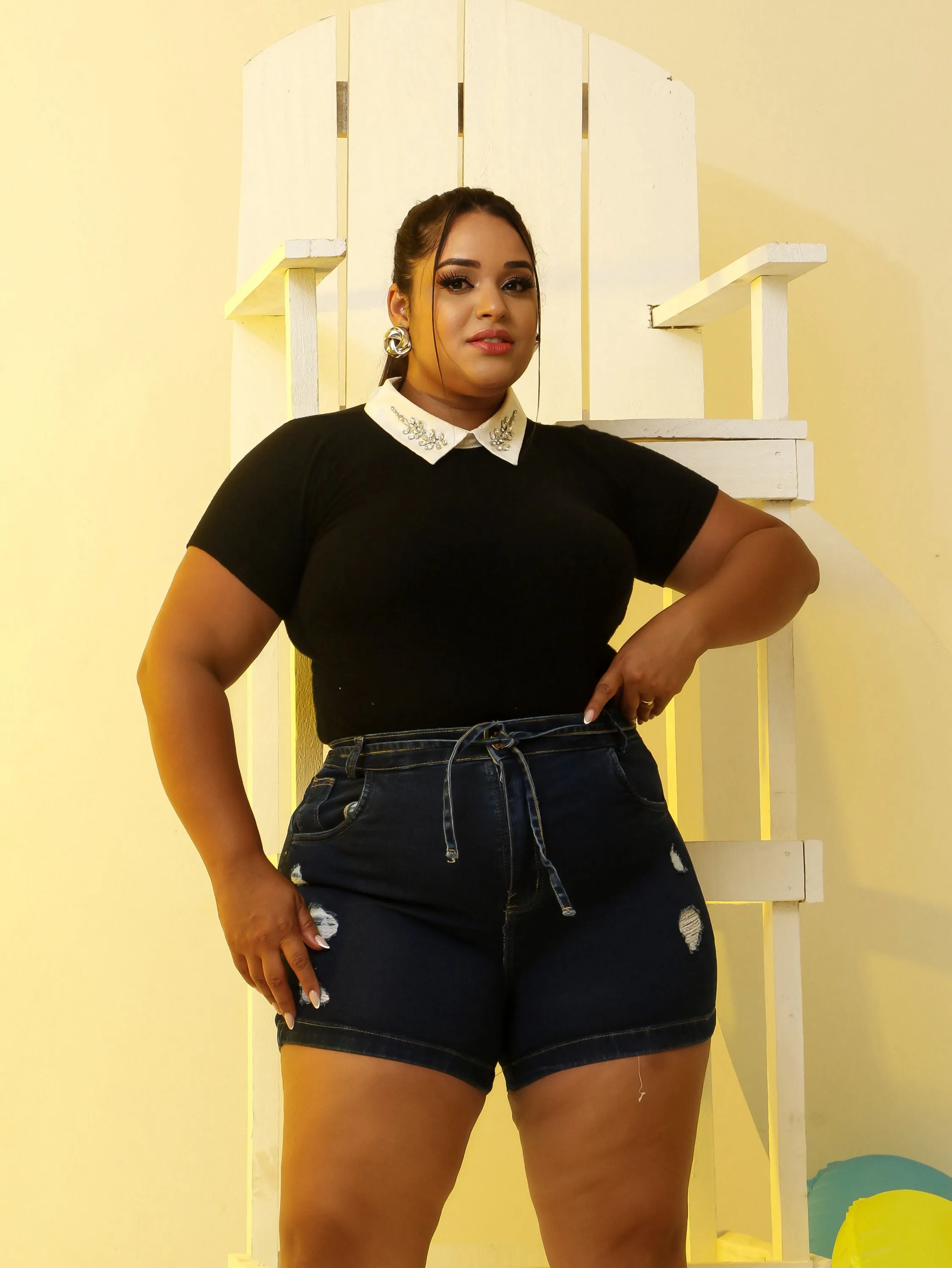 Short jeans feminino plus size