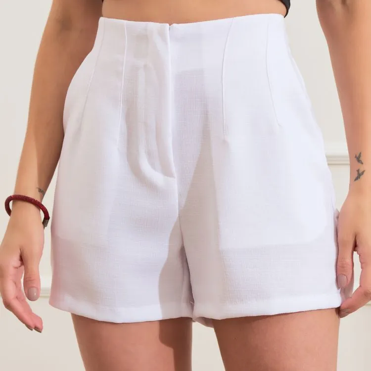 short Zara linho Simples ocasional feminino -ub0022