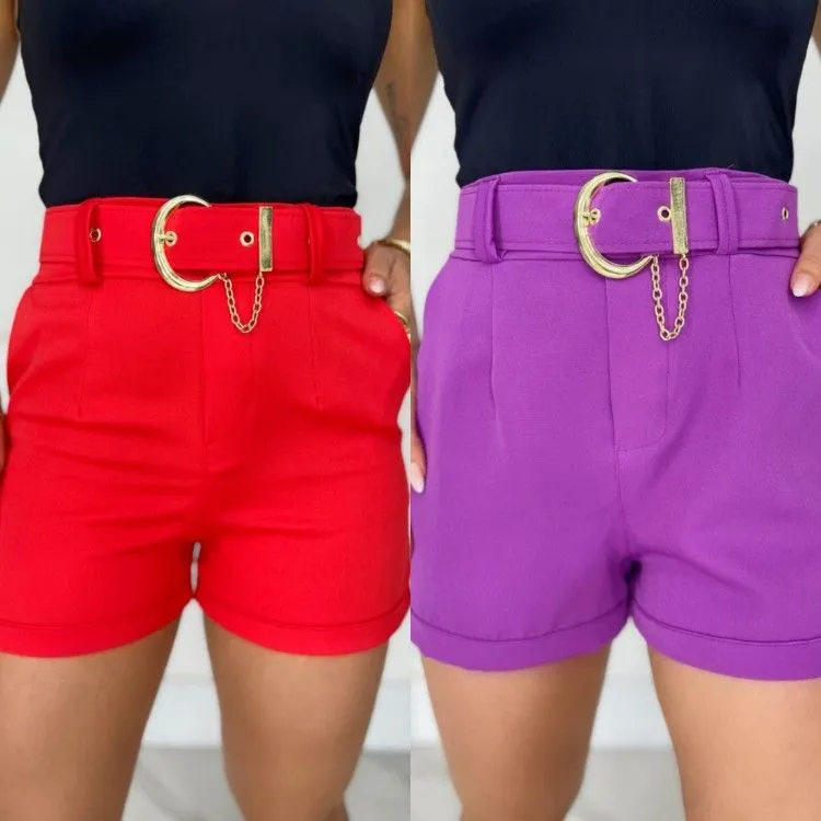 Short co cinto Feminina