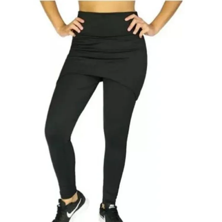 Legging com saia legue saia colada lisa moda feminina moda academia