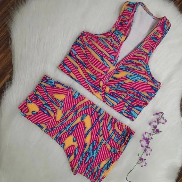 Conjunto fitness meia coxa/ top nadador