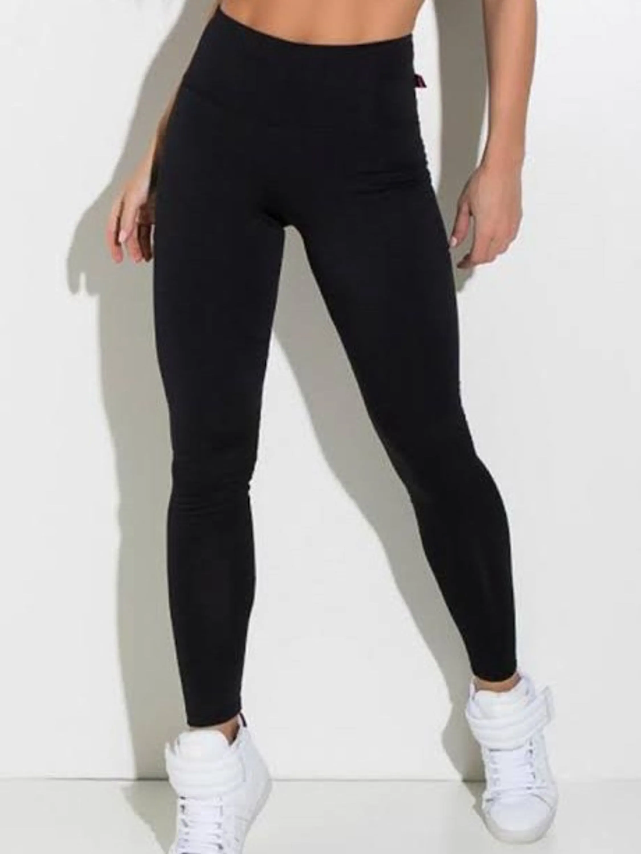 Calça legging lisa Preto leg cintura alta P M G GG moda feminina moda fitness legue suplex grosso