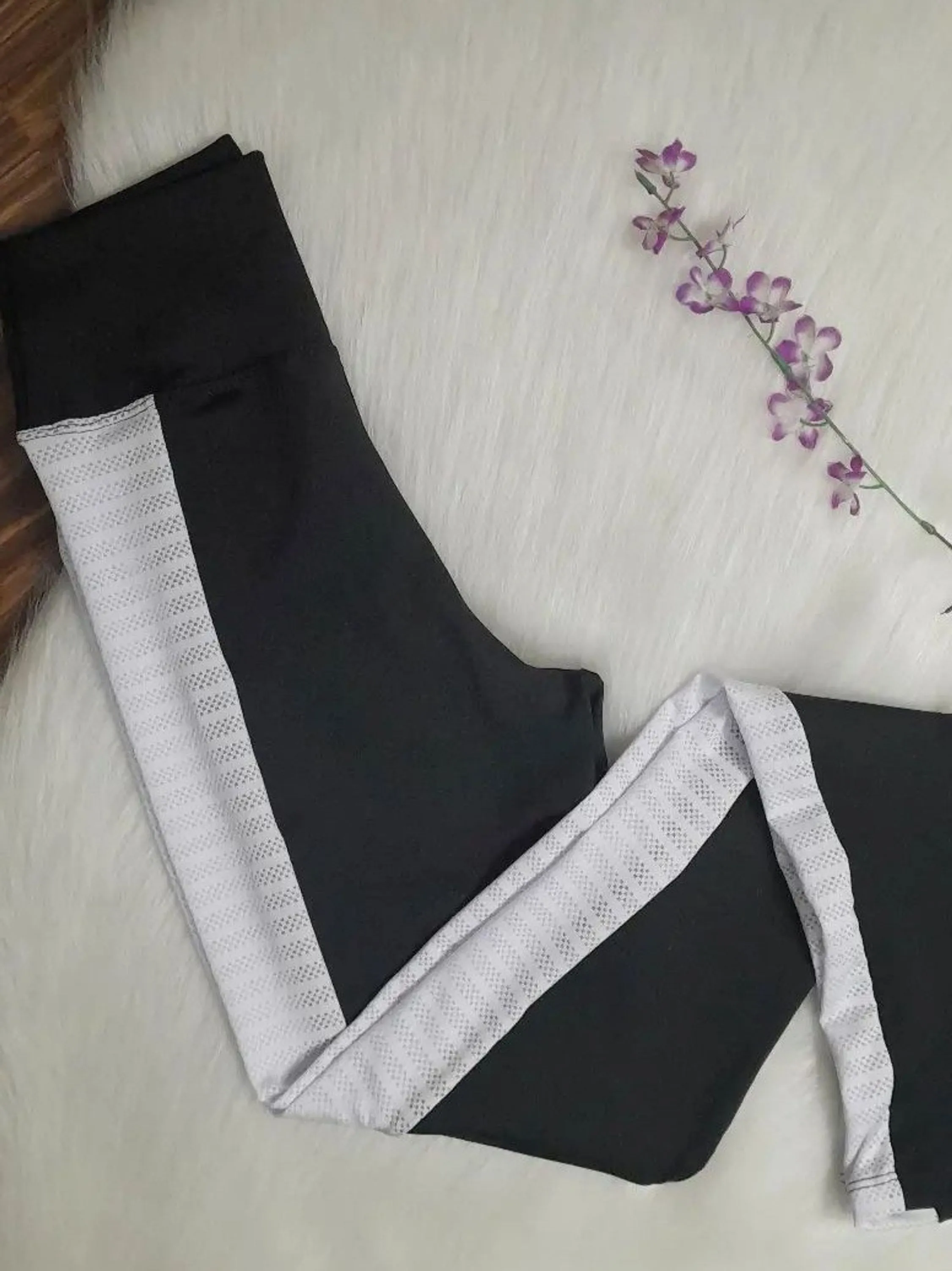 Legging cintura alta leg com tela leg faixa