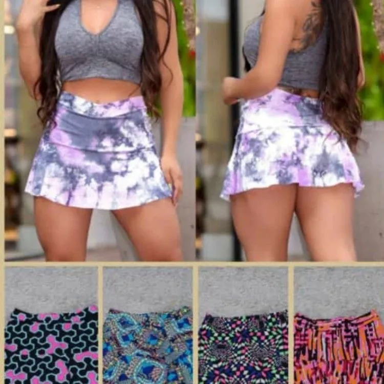 Short saia estampado