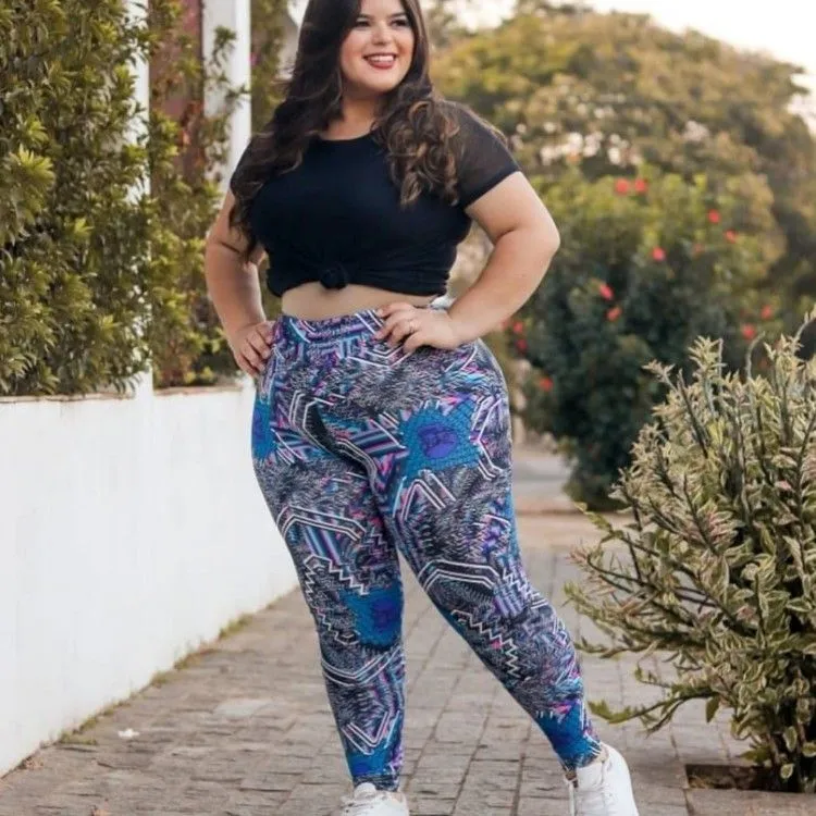 Calça legging plus size G1 G2 G3 legging estampada