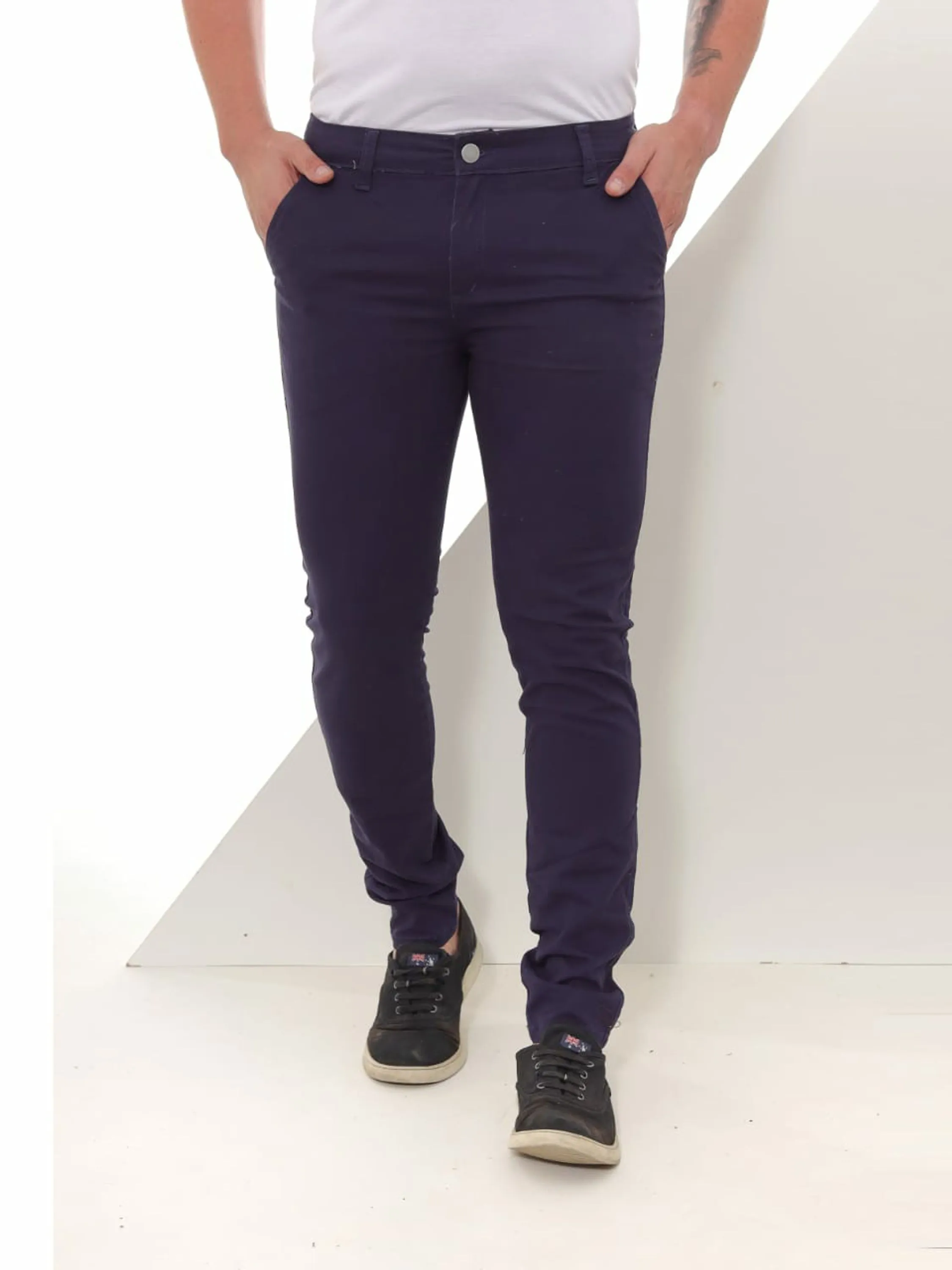 Calça Sarja Masculina Esporte Fino Azul Marinho