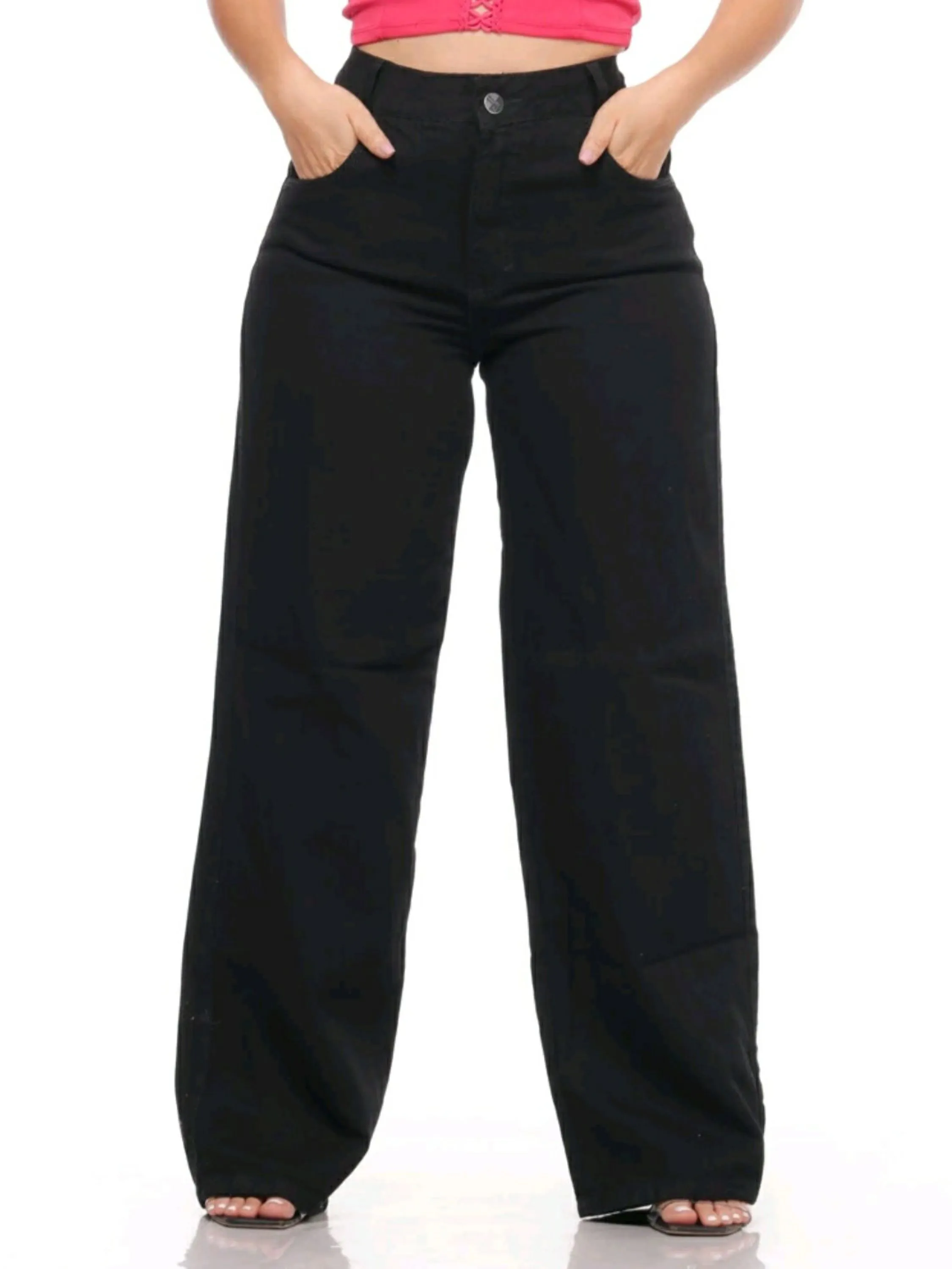 Calça Wide Leg Pantalona Preta