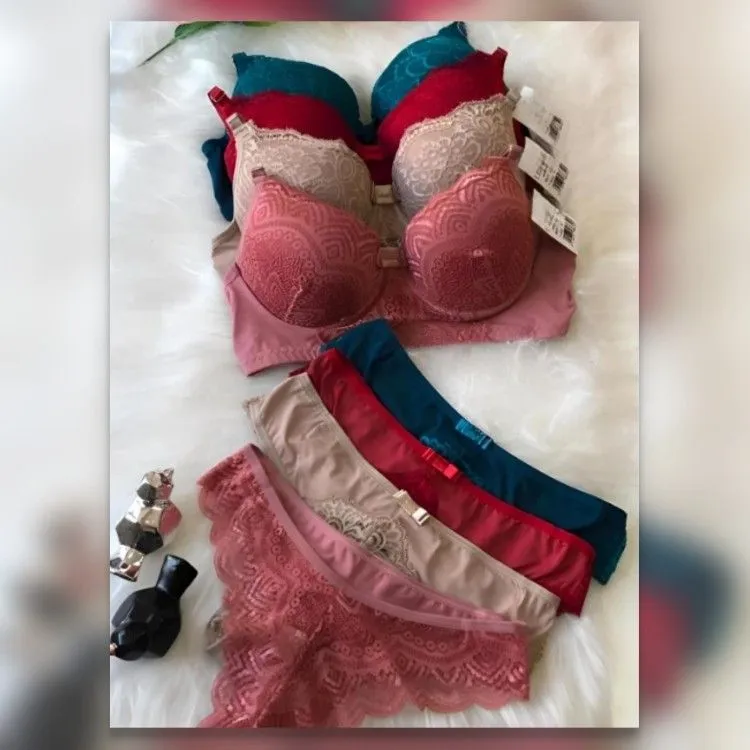 KIT C/ 5 CONJUNTOS GG LINGERIE MICROFIBRA LUXO