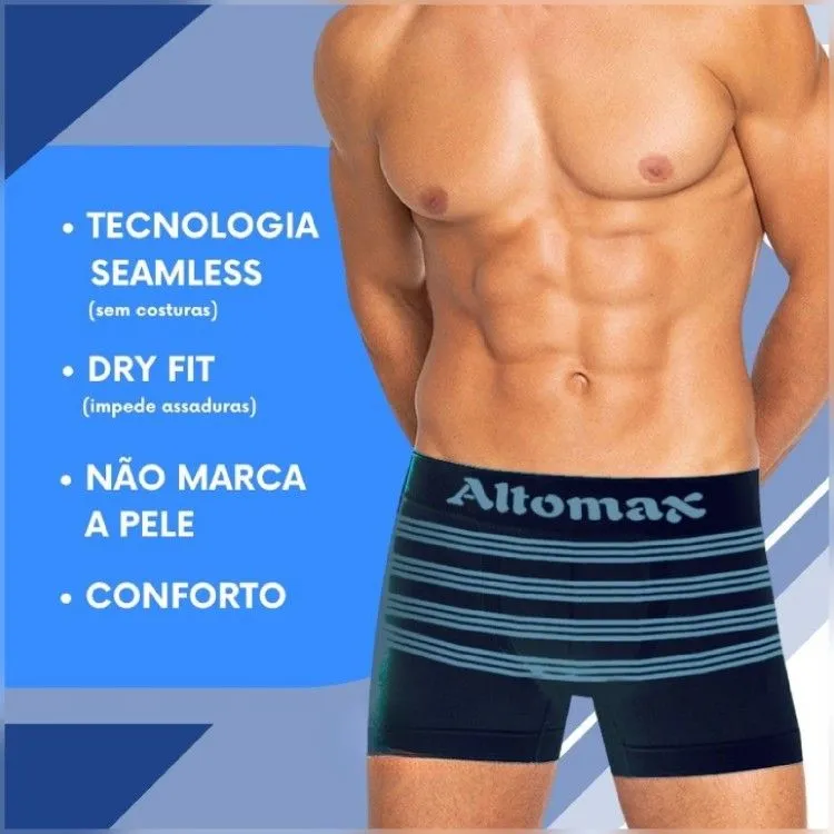 KIT C/ 12 CUECAS BOXER ALTOMAX S/ COSTURA