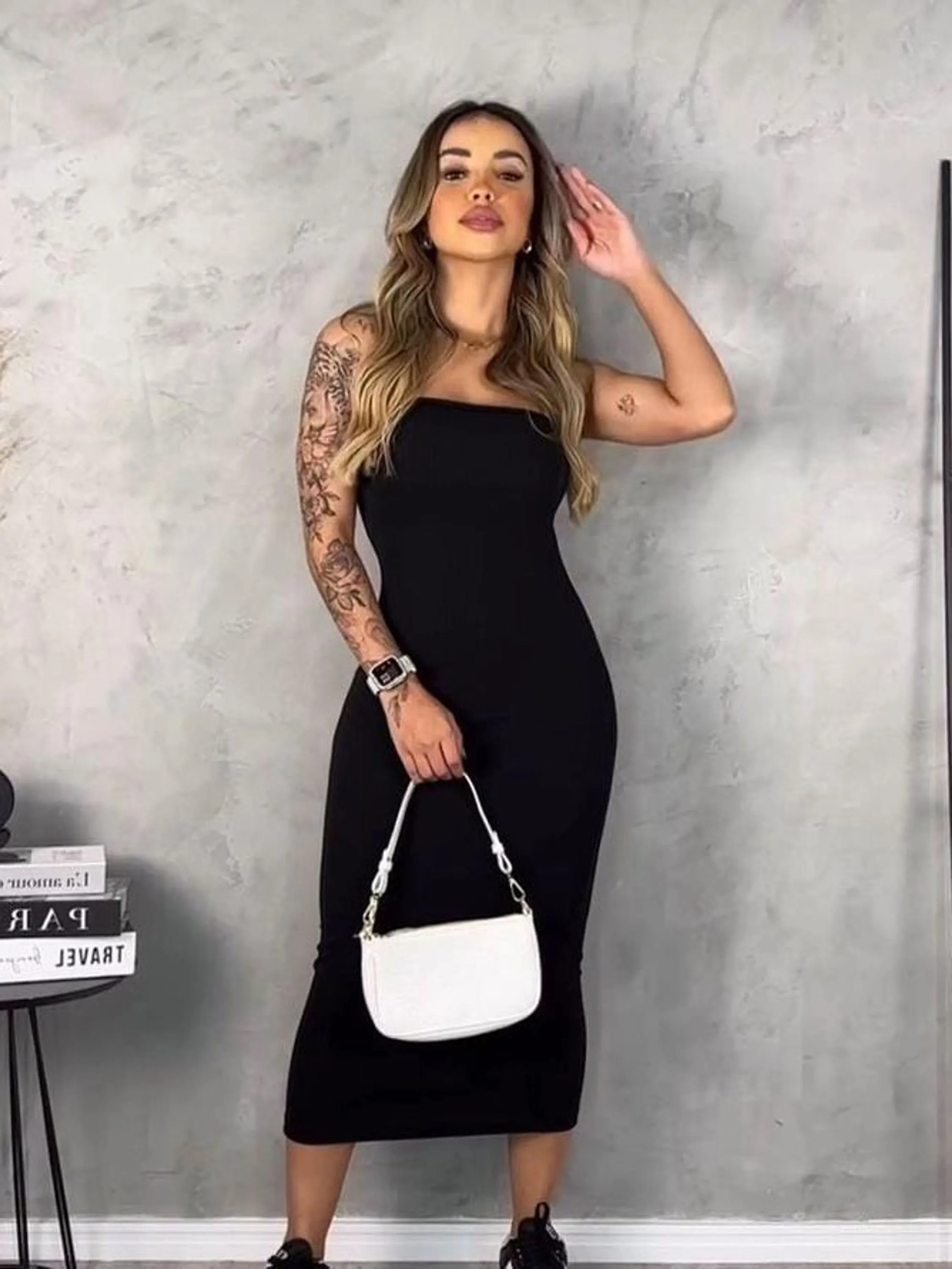 Vestido MIDI tomara que caia