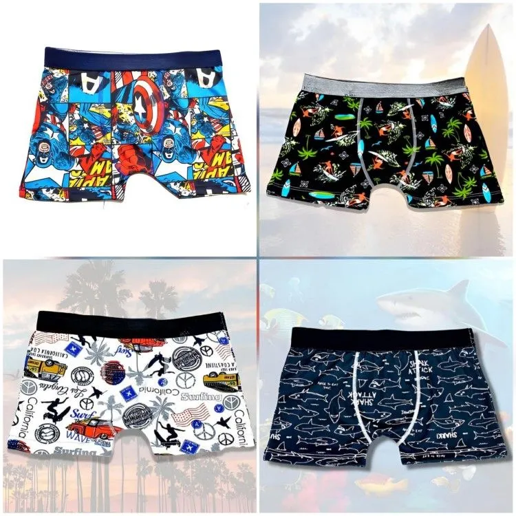 KIT COM 4 CUECAS BOXER INFANTIL