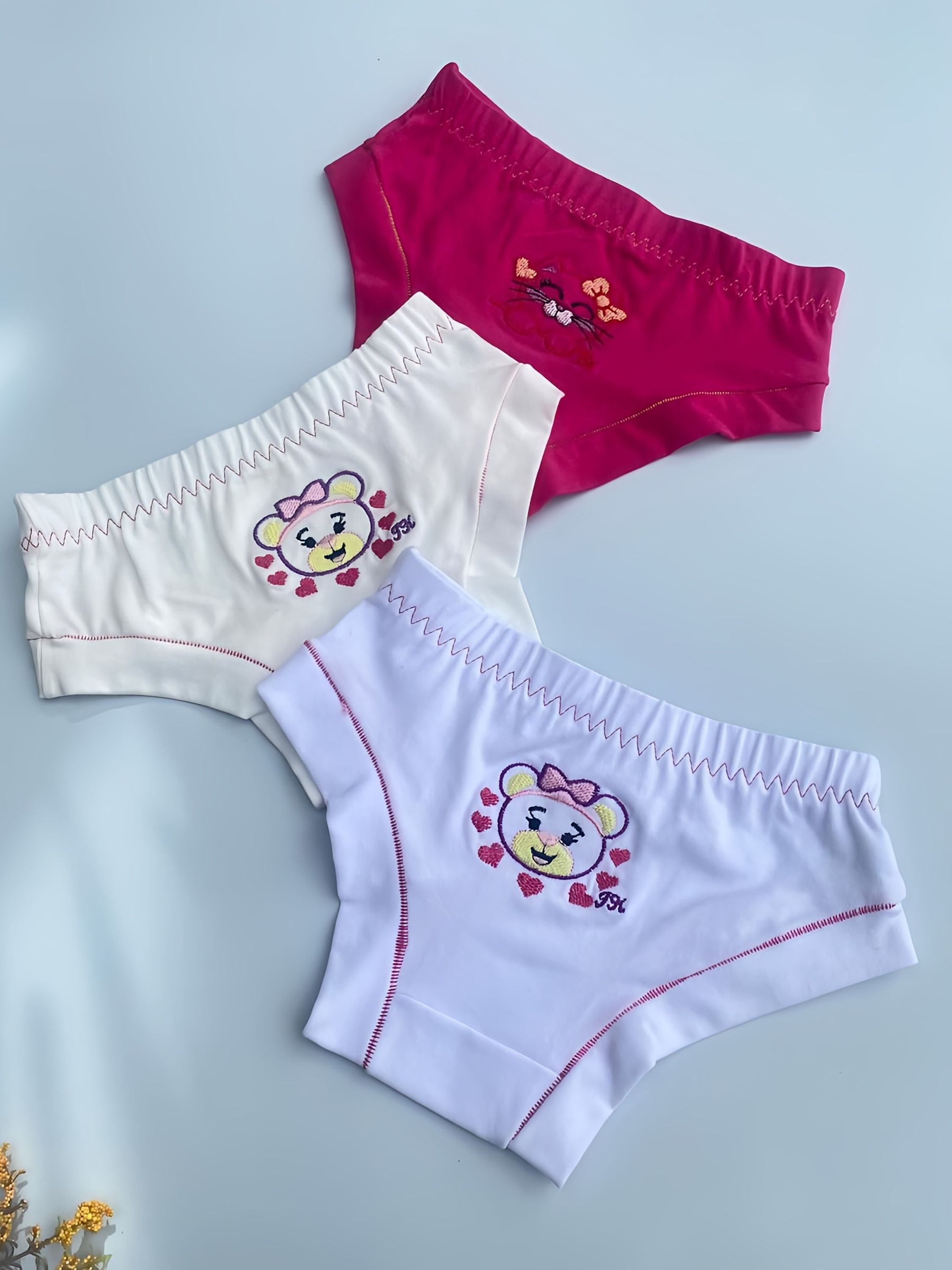 KIT C/ 4.COTTON BORDADA INFANTIL
