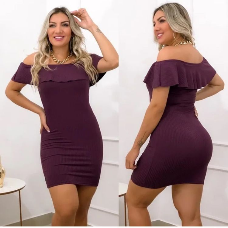 Vestido com babado em cima