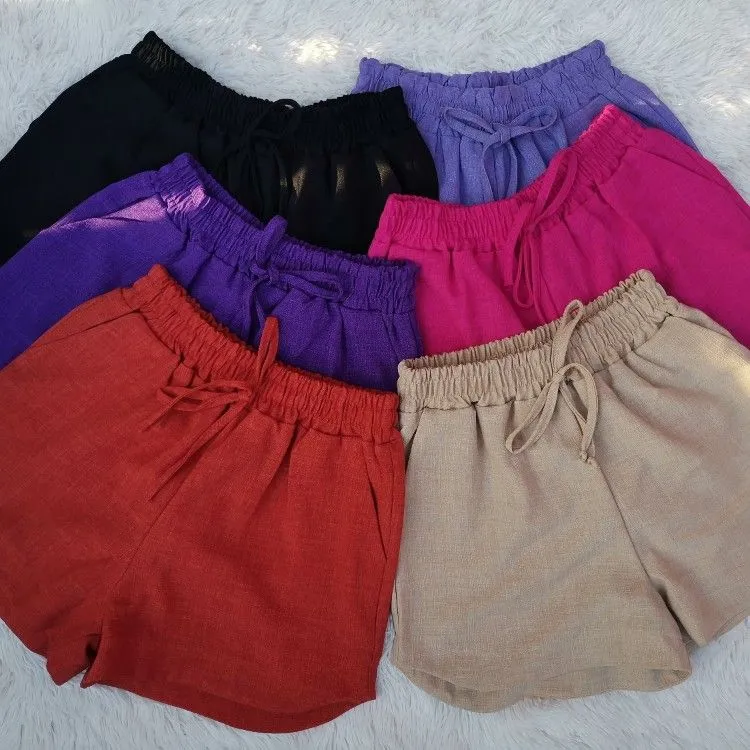 short de linho feminina