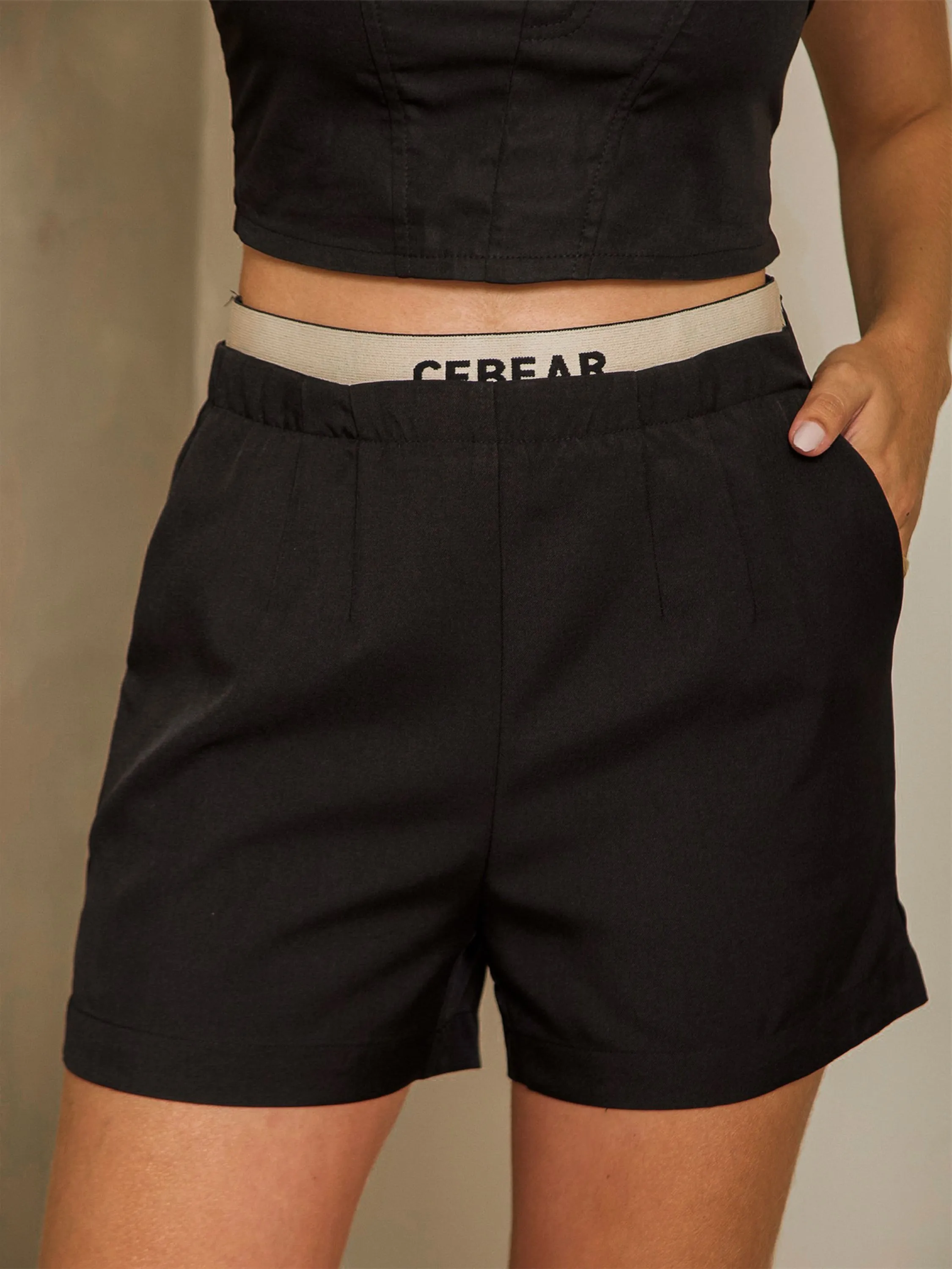 Shorts Com Detalhe Em Elastico 23149