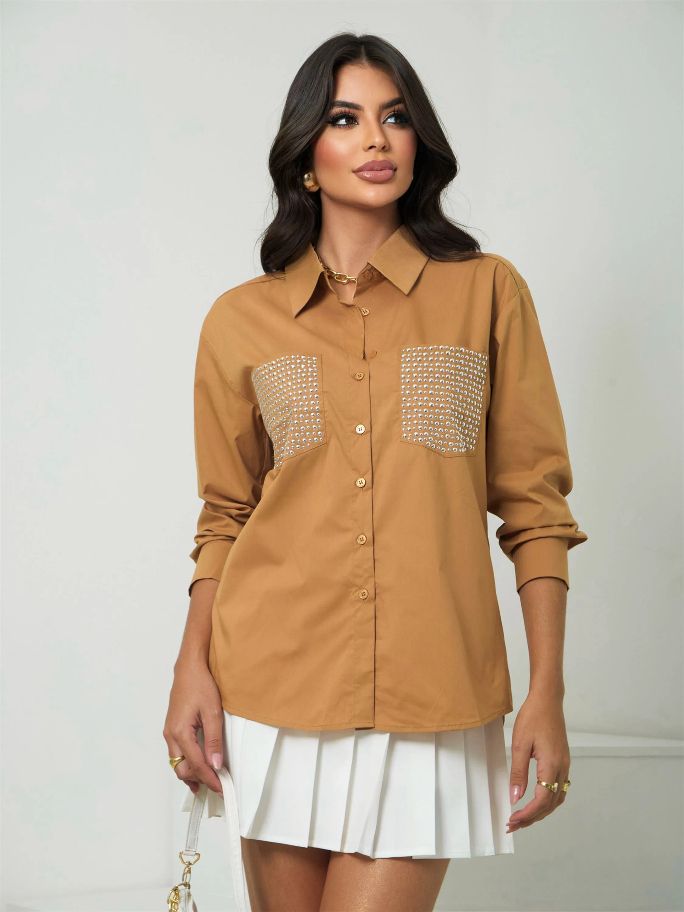 Camisa Feminina Com Detalhes em Brilho 23201