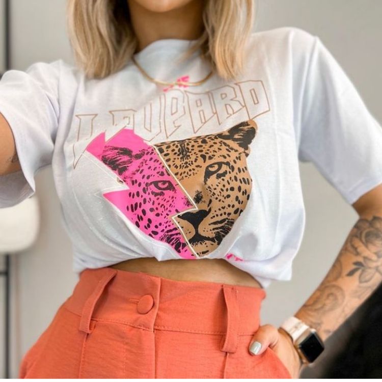 T shirt leopardo