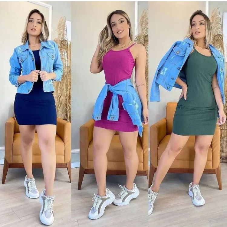 Vestido canelado