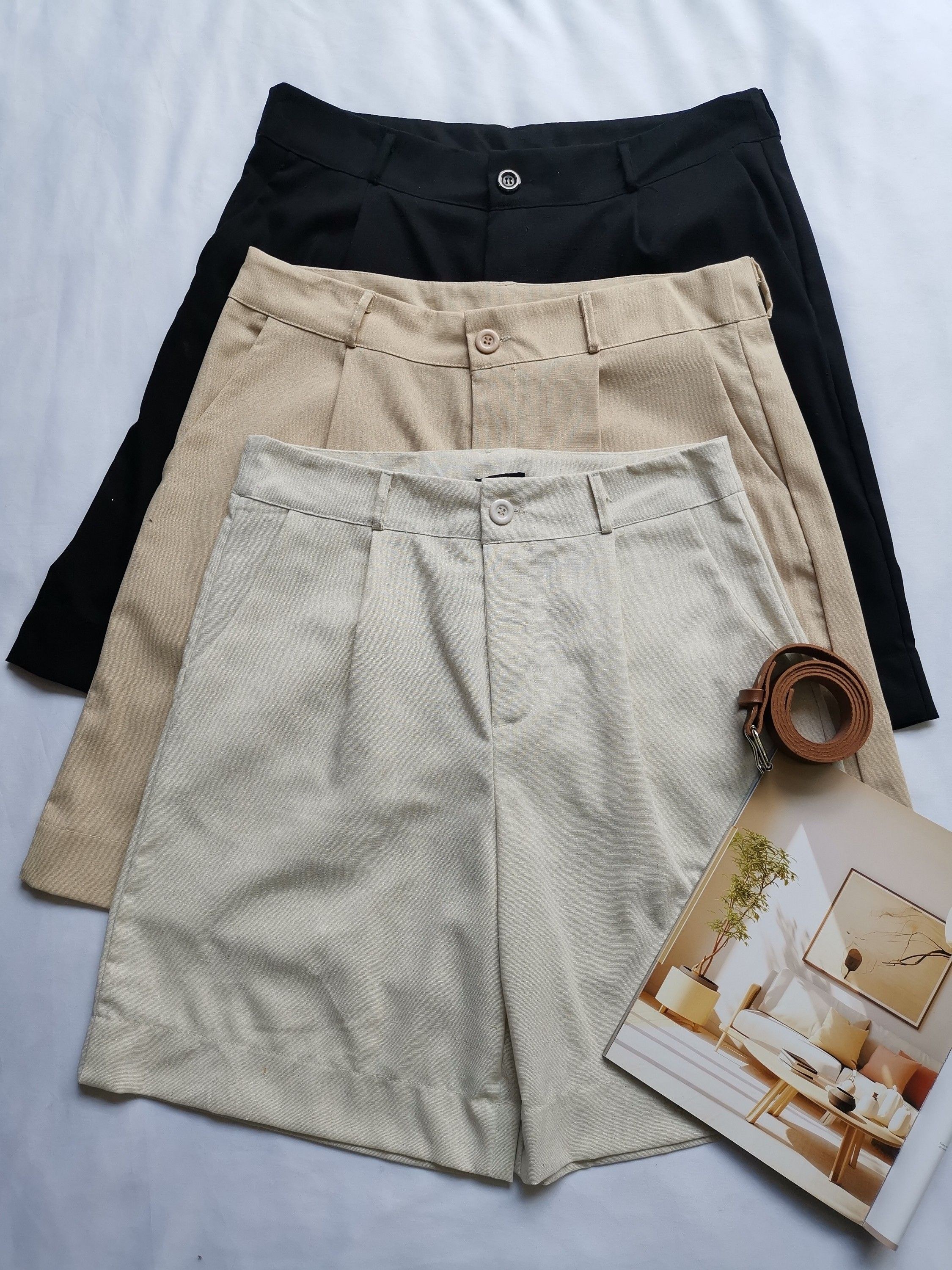 Bermuda plus feminina linho