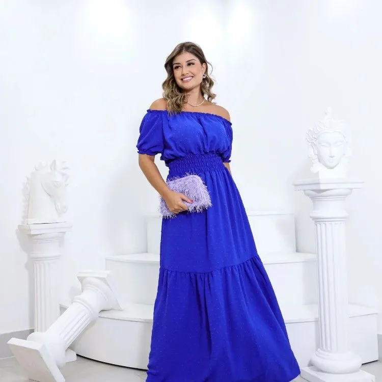 vestido longo de duna pipoca# 072