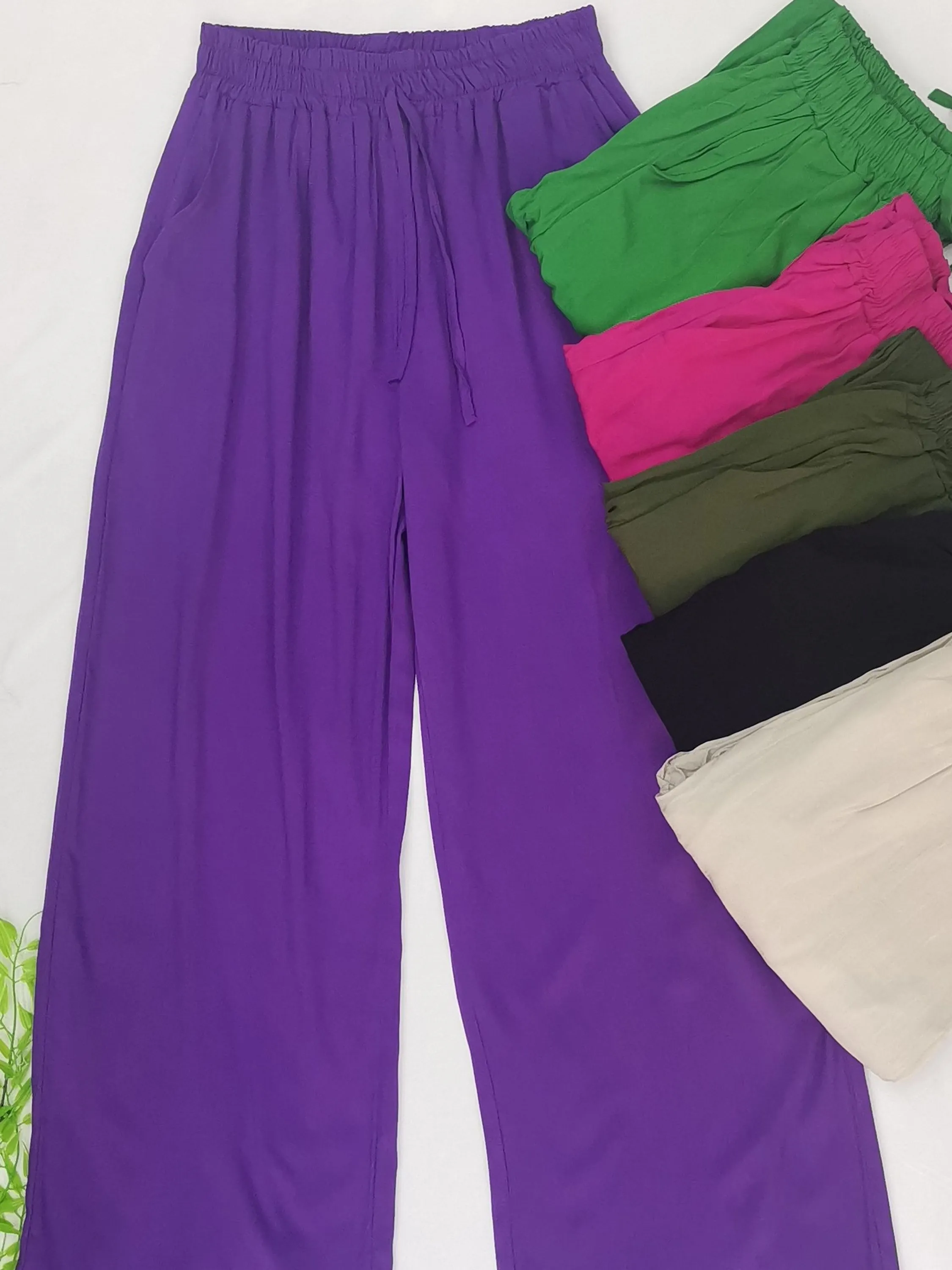 calça pantalona de viscolinho com forro