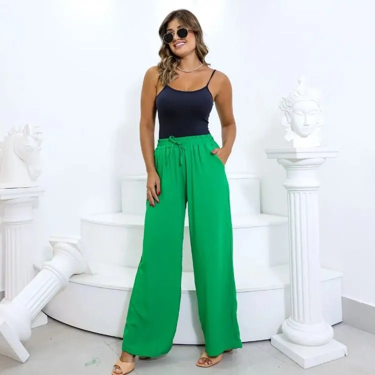 calça pantalona feminina viscolinho com forró