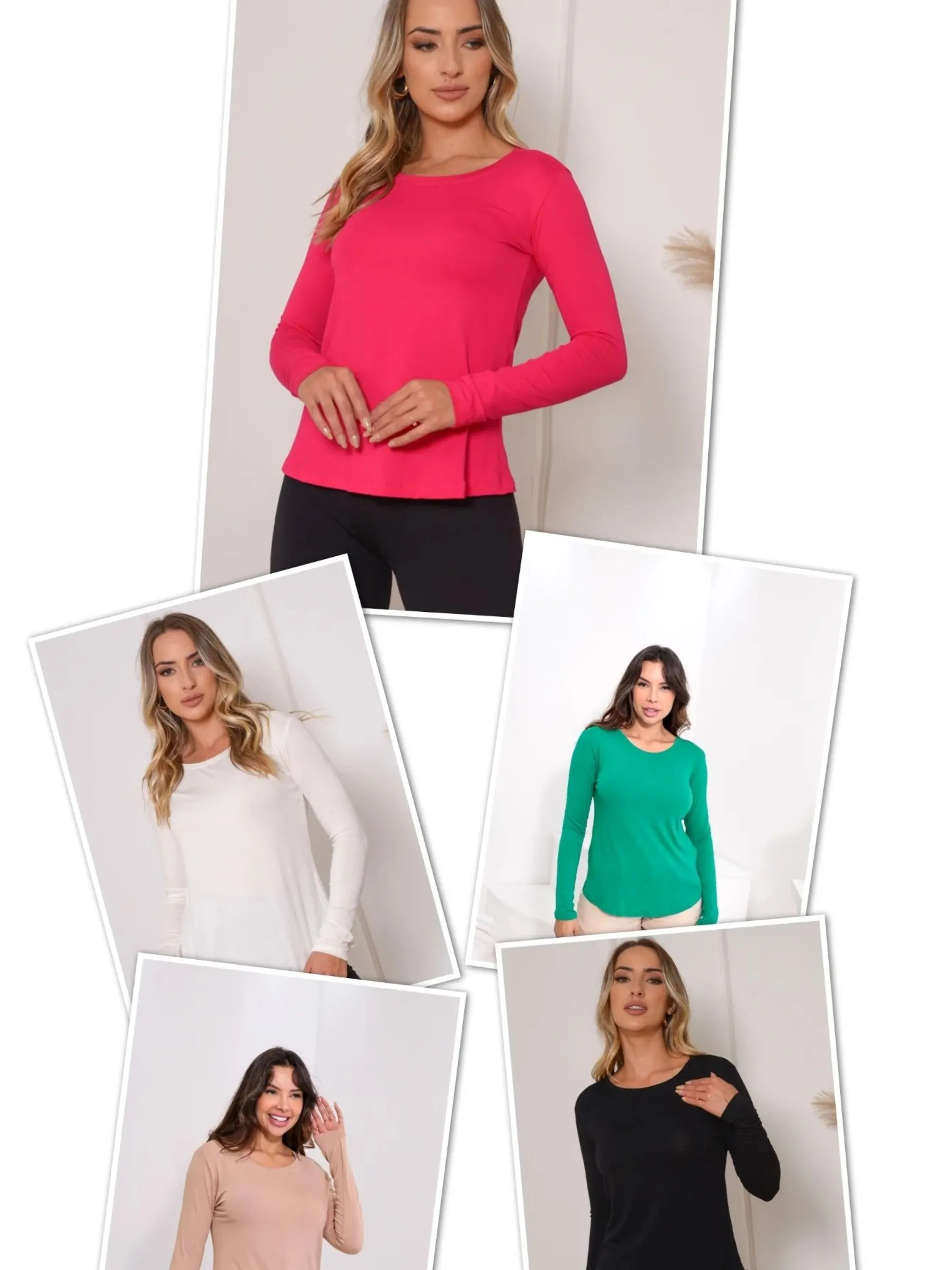 Blusa manga longa de viscolycra 132#