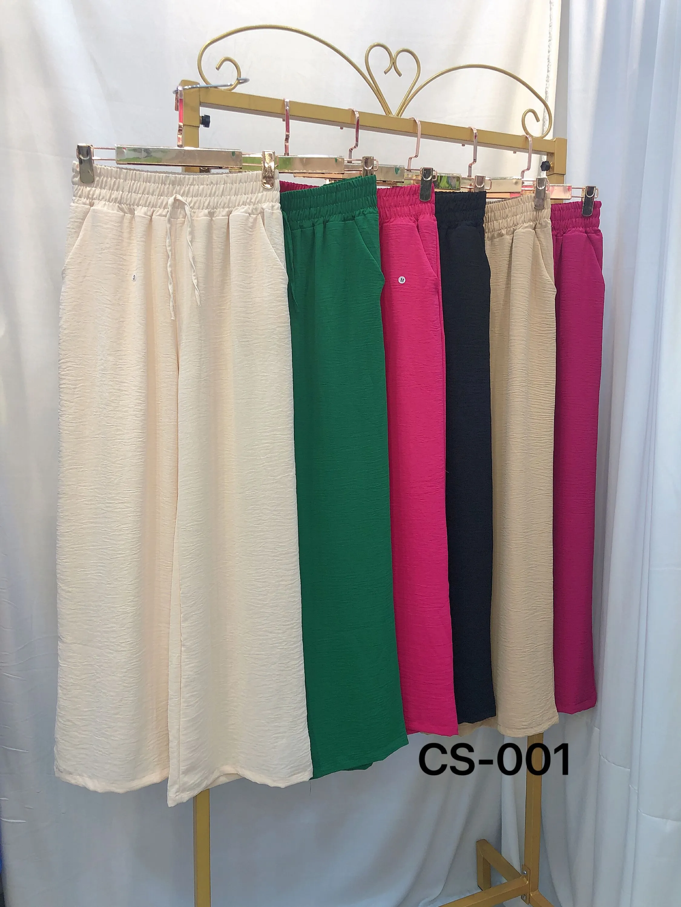 Calça pantalona cintura elástico duna #001