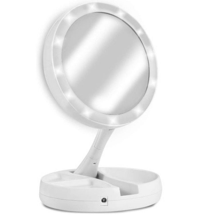 Espelho Facial de Camarim Led Articulável Com Aumento 10x