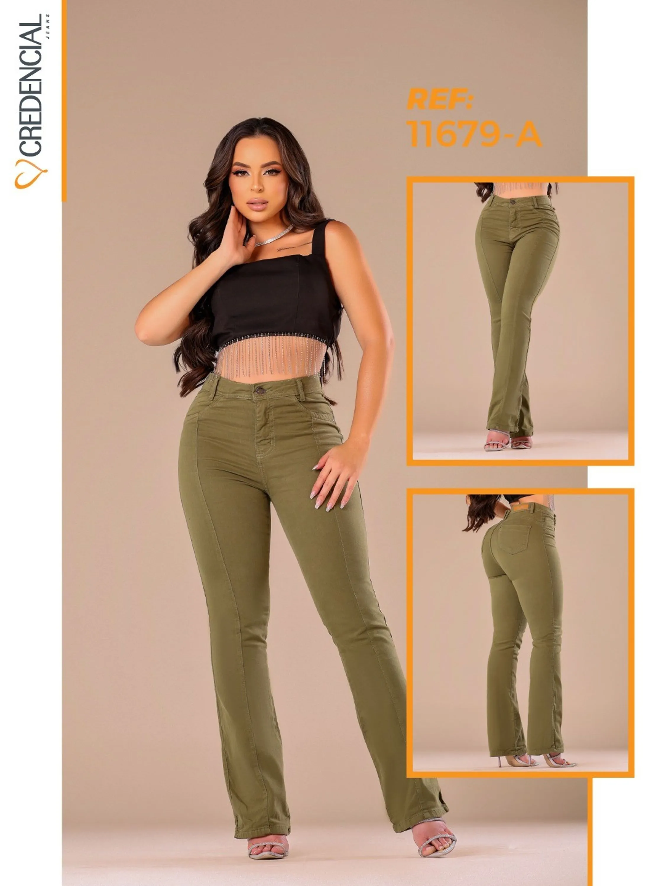 Calça flare Verde militar