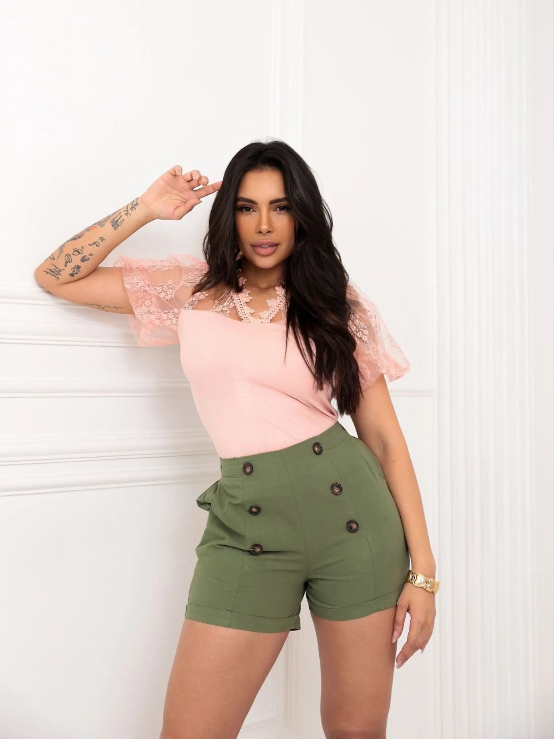 Blusa moda feminina detalhe em tule 6029