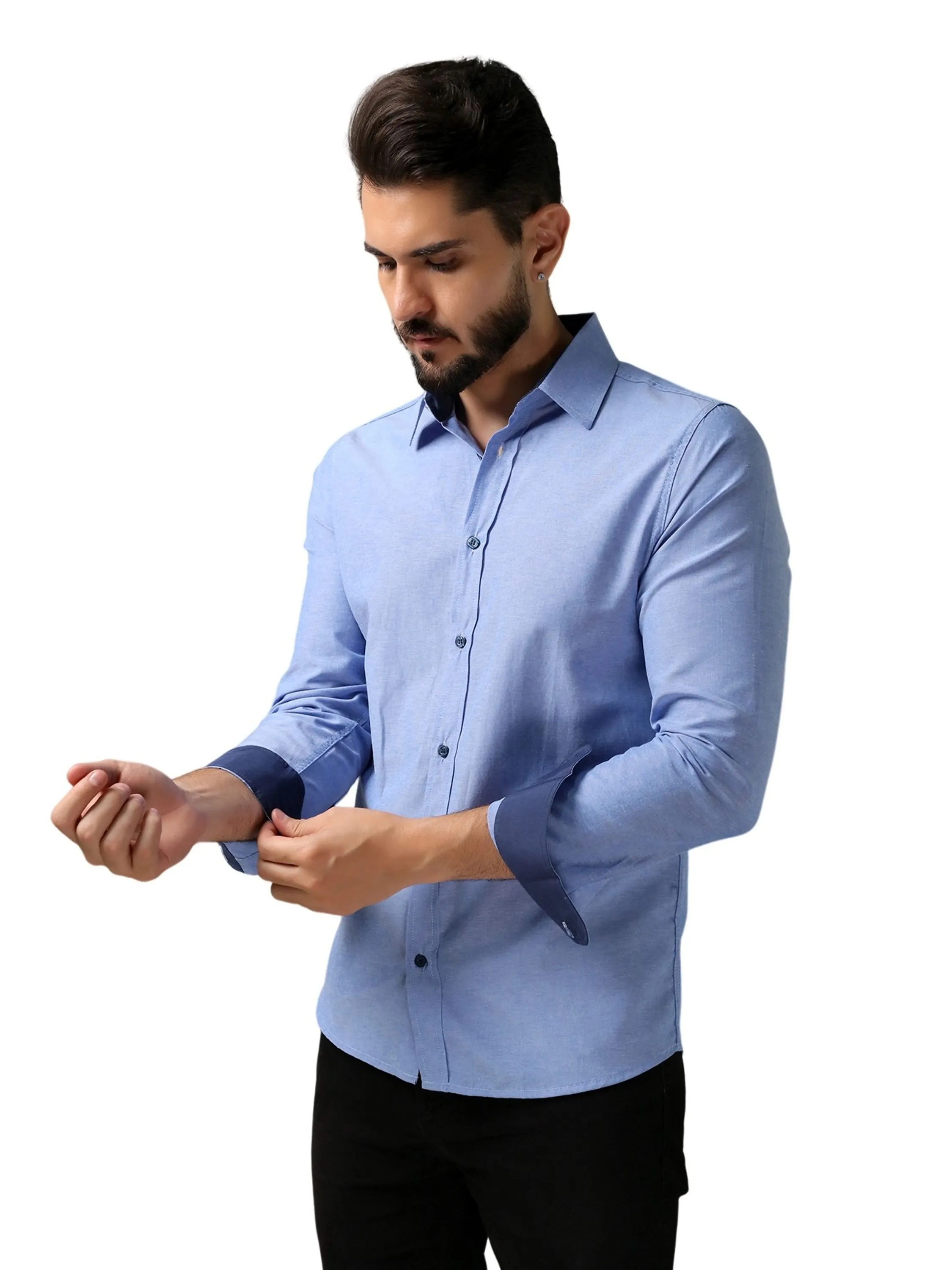 camisa social manga longa algodão passa fácil
