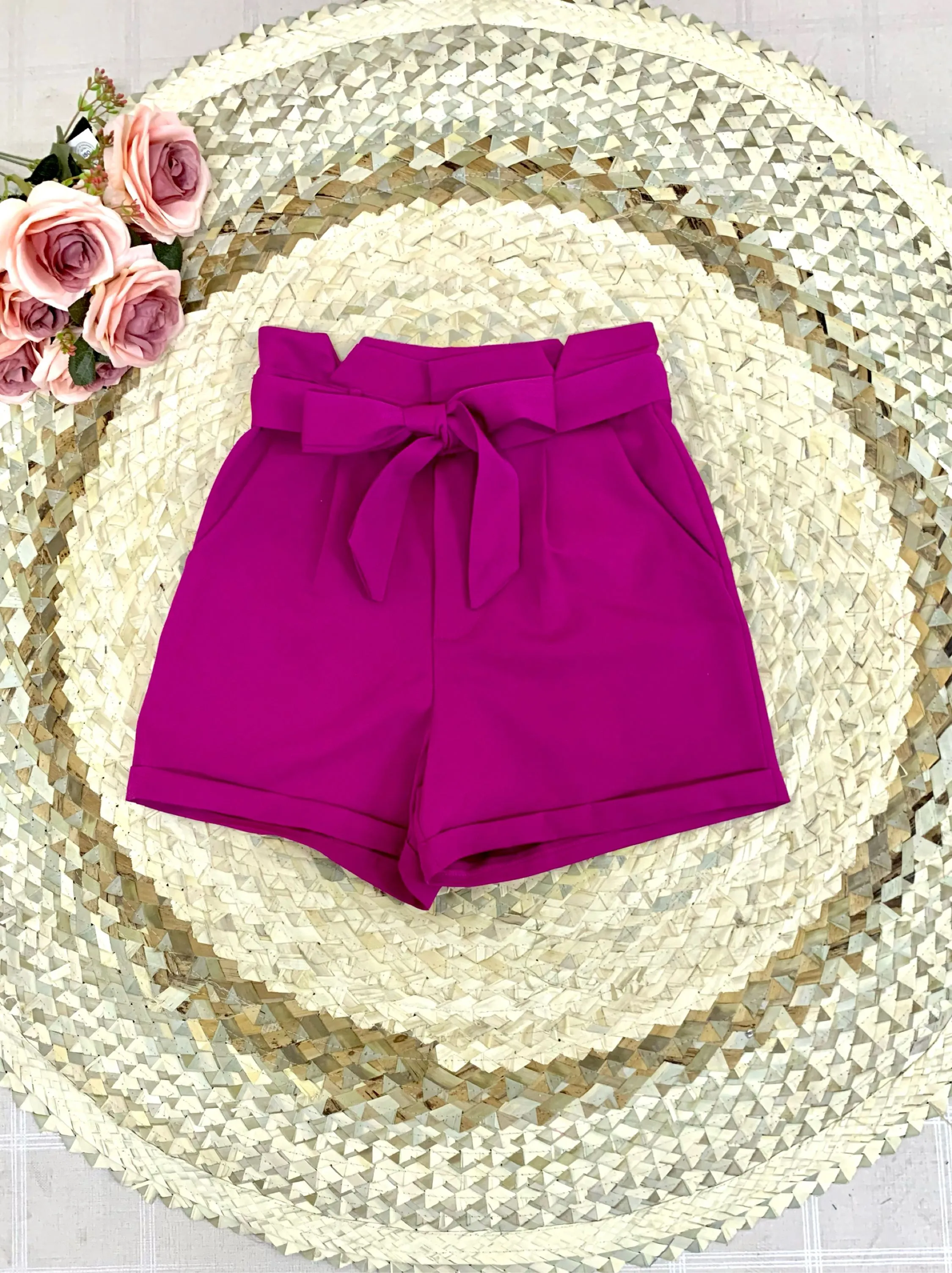 Short feminino com faixa vivimodas 58