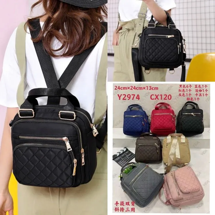 Bolsa nylon impermeável vira mochila xaviera bolsa