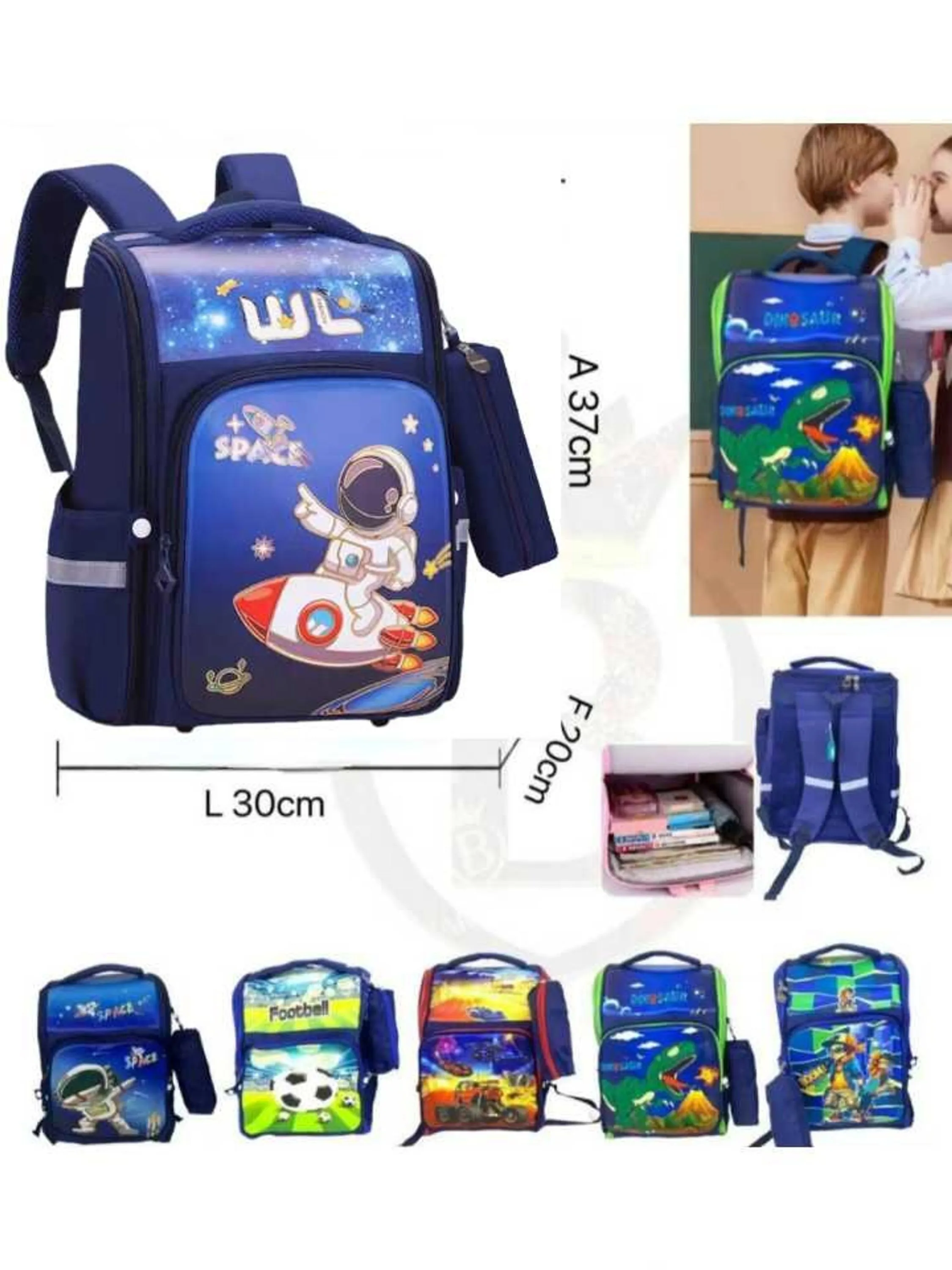 Mochila Escolar Infantil 9989-2(estampa Menino aleatoria