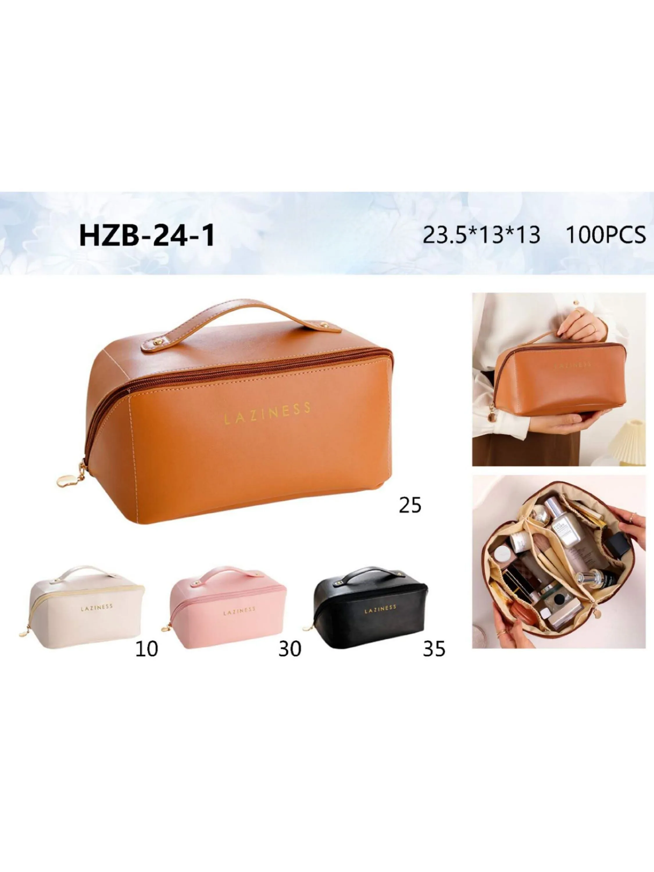 OFERTA KIT 12 Necessaire 6Marrom 6Rosa