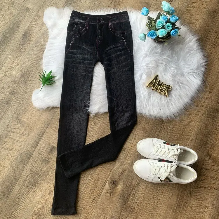 Calça legging jeans fake 001