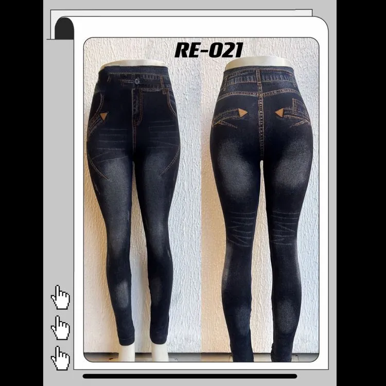 Calça legging jeans fake